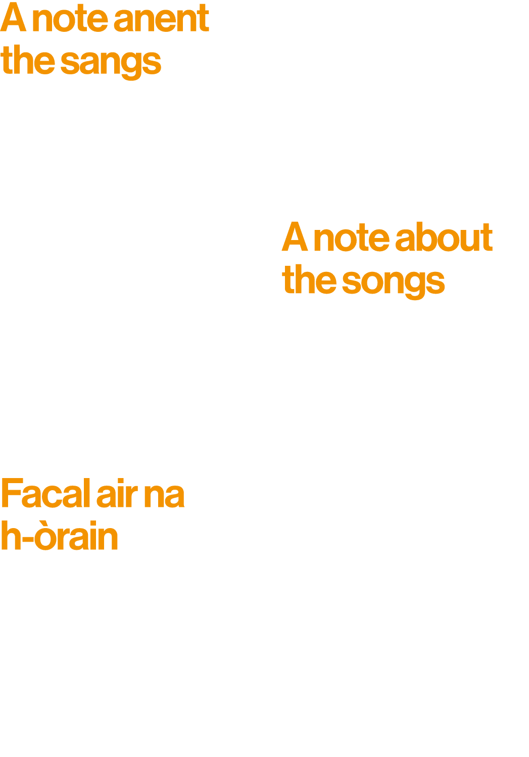 A note anent the sangs Mony o the sangs in this book hae connections wi Dumfries an Galloway either bi location, auth   