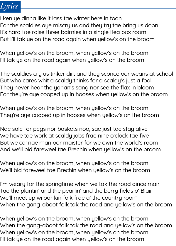 Lyrics I ken ye dinna like it lass tae winter here in toon For the scaldies aye miscry us and they try tae bring us d   